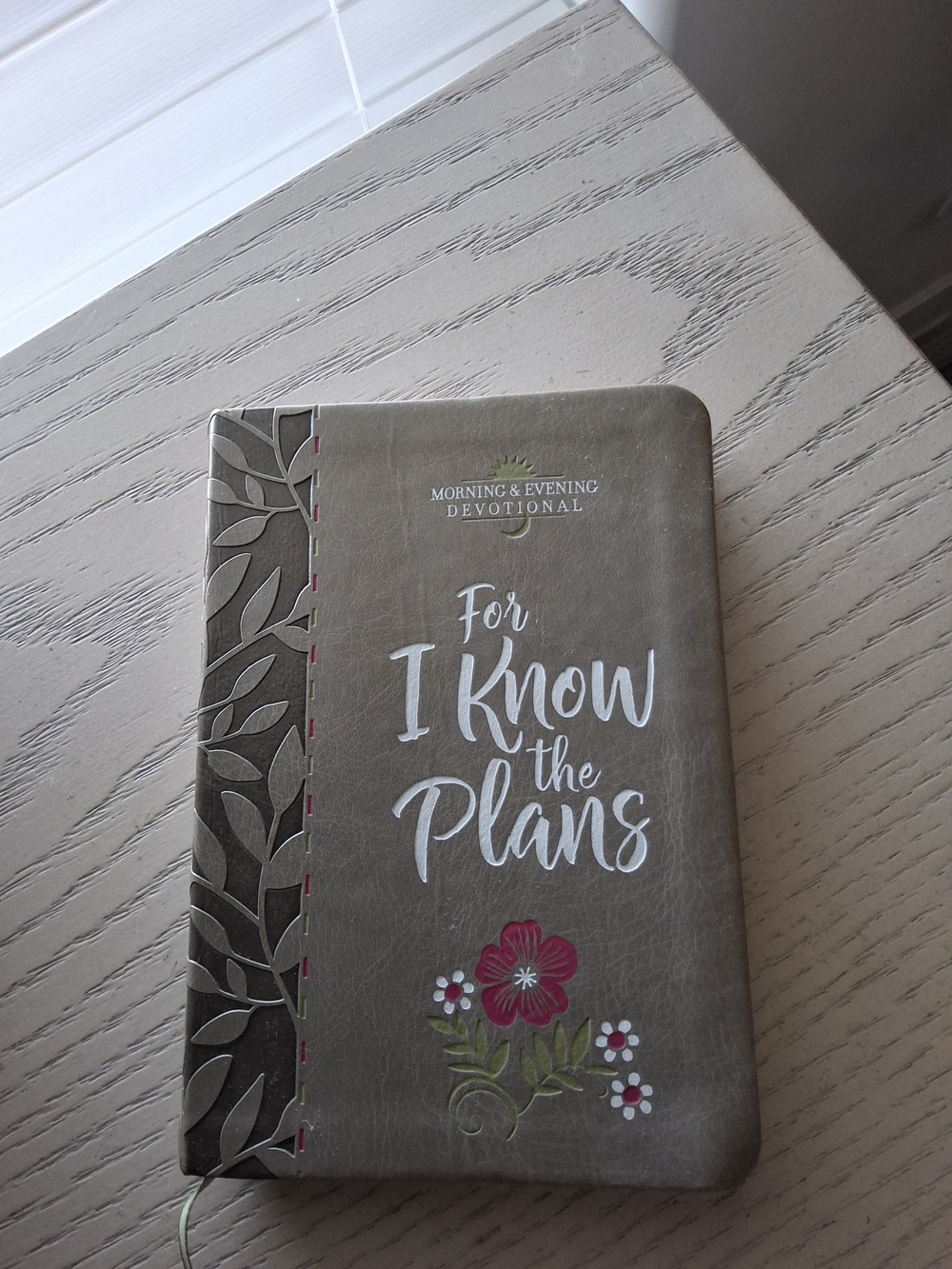 For I Know the Plans Devotional Journal — Taupe with Pink Floral Accent